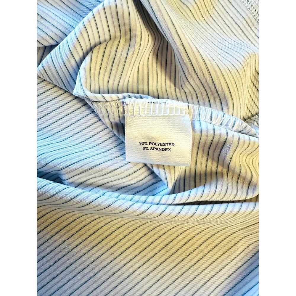 Peter Millar Golf Polo Size M Blue Micro Stripe Chartwell Country Club Crest - Picture 5 of 10